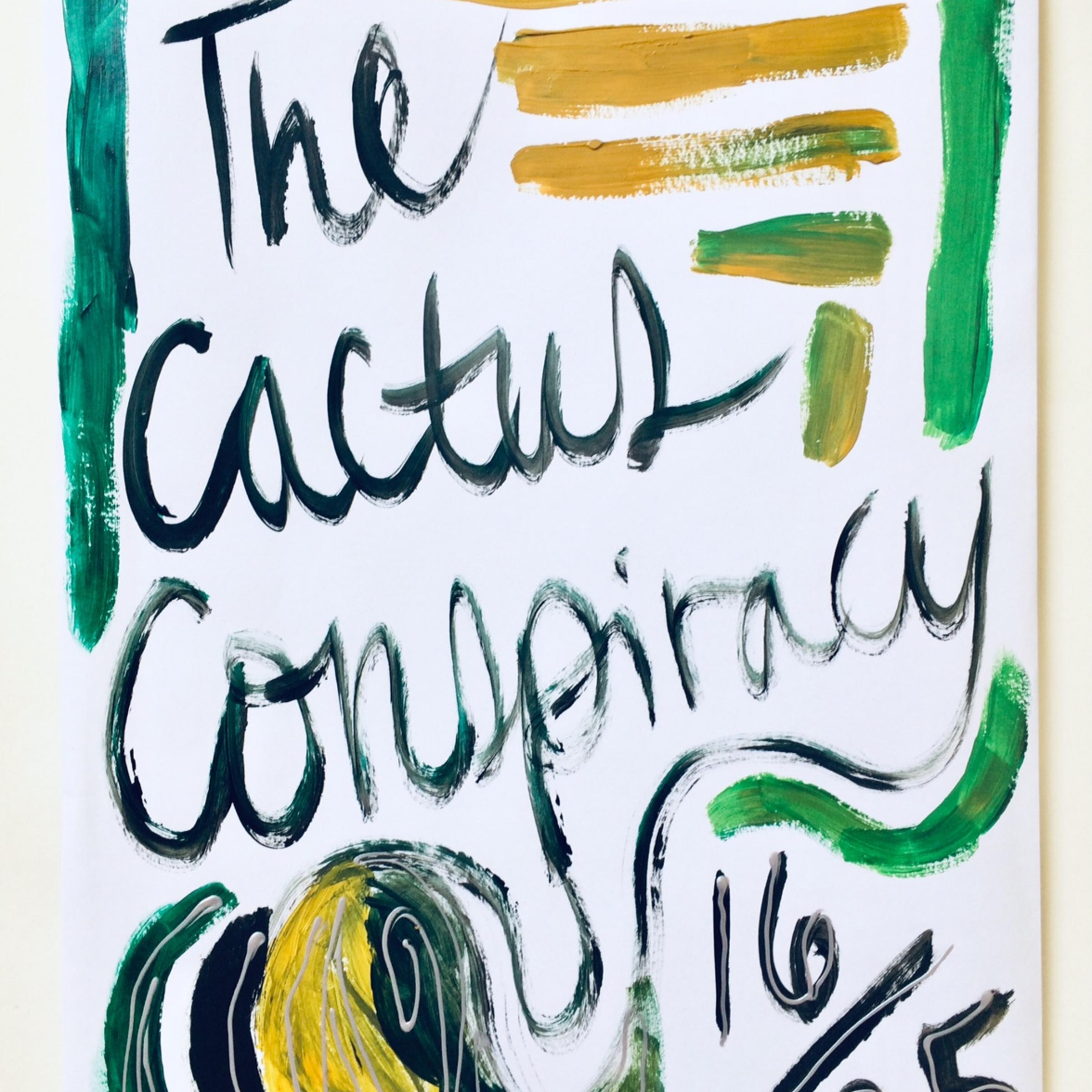 The hand-painted envelope front-cover that says: The Cactus Conspiracy
